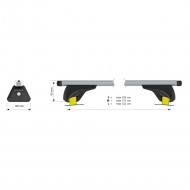 Roof rack for flush rails NORDRIVE EVOS HELIO M, 120см, black Roof rack for flush rails NORDRIVE EVOS HELIO M, 120см, black