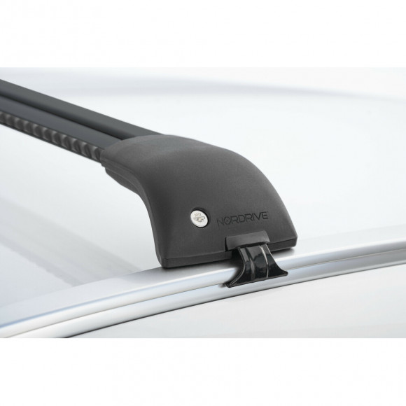 Roof rack for roof with flush rails NORDRIVE SILENZIO CX edgeBar black Roof rack for roof with flush rails NORDRIVE SILENZIO CX edgeBar black