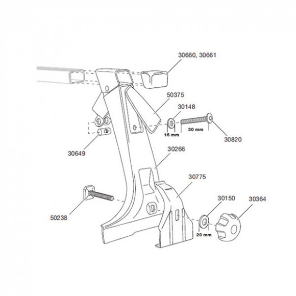 Thule Gutter Foot 953 Gutter Stops x 4